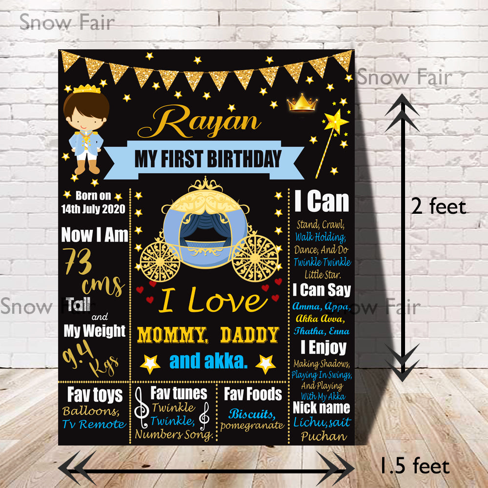 Chalkboard for kids, milestone board for baby, baby board, chalkboards for baby,kids chalk board,chalkboards for gilr baby,chalkboard for boy baby,milestone board for boy baby,milestone board for girl baby, Royal Prince chalk board, Royal prince milestone board for birthday, Express Delivery All Over India . Book Online At The Best Discounted Offer Price, Budget Friendly, Elite Party Decors, Surprise Party Decors, Indoor And Outdoor Party Decor