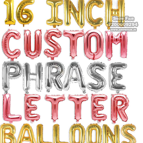 Snow fair premium  Gold Foil letter combo foil balloons customised , customised foil balloons for birthday, customised  Gold Foil letter combofoil balloons, customised letter foil balloons, customised  letter foil balloons, Gold Foil letter combocustomised foil balloons,foil balloons 16 inches, . Book online at the best discounted offer price, elite party decors, surprise party decors, indoor and outdoor party decor