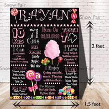 Load image into Gallery viewer, Sweeten the celebration with our Candy Theme Customized Chalkboard Milestone Board
