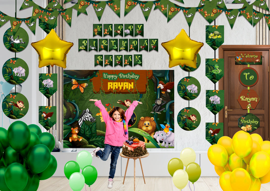 Jungle Theme Birthday Decoration Combo Kit 2