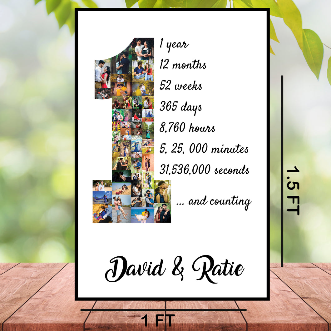 Snow Fair - 1st Wedding Anniversary Customized Chalkboard / Milestone board gift for Husband Wife