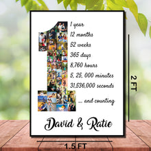 Load image into Gallery viewer, Snow Fair - 1st Wedding Anniversary Customized Chalkboard / Milestone board gift for Husband Wife
