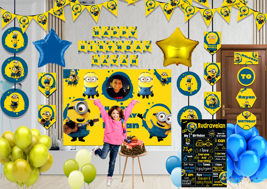 Minions Theme Birthday Decoration Combo Kit 4