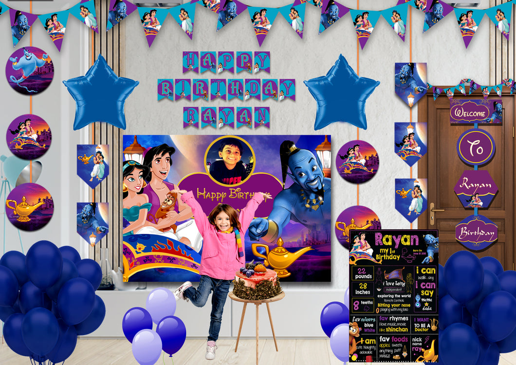 Aladdin Theme Birthday Decoration Combo Kit 4