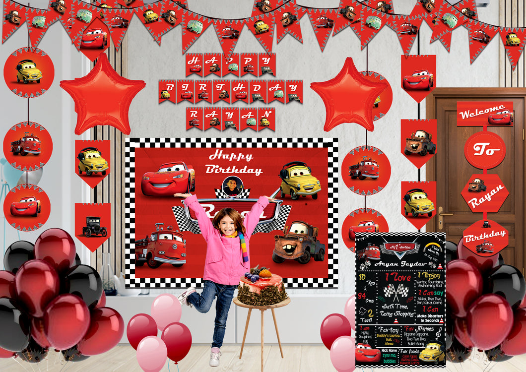Cars Theme Birthday Decoration Combo Kit 4