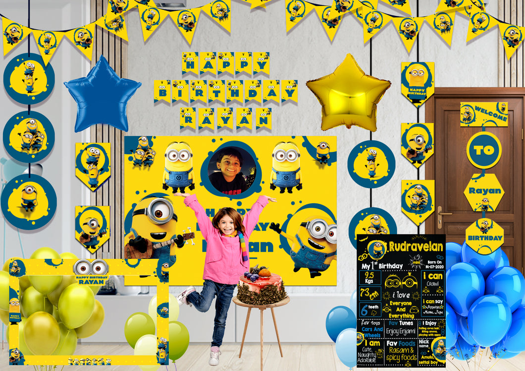 Minions Theme Birthday Decoration Combo Kit 5