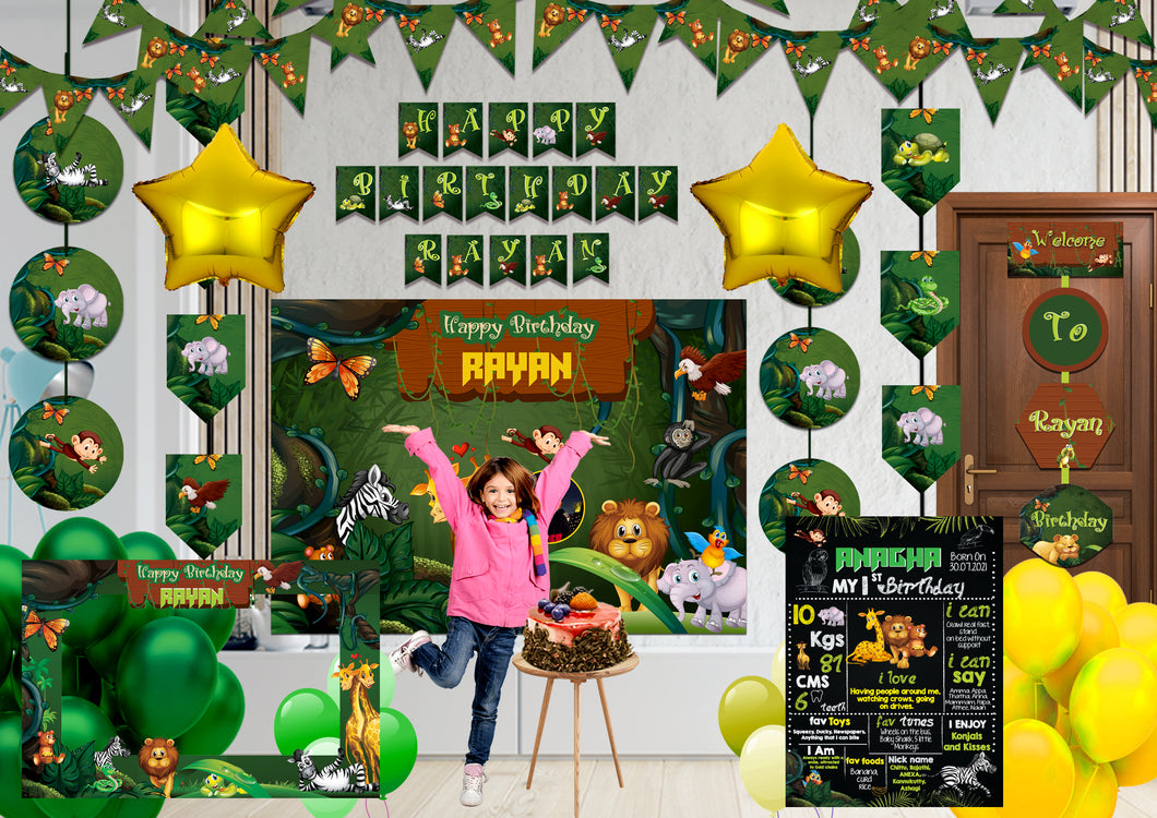 Jungle Theme Birthday Decoration Combo Kit 5
