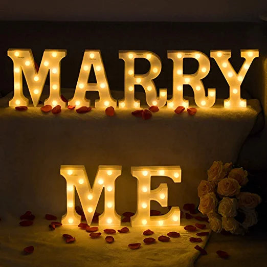 Marquee LED Lights Letter - Marry Me