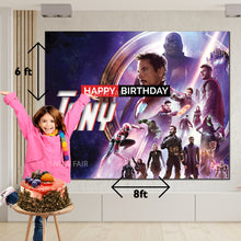 Load image into Gallery viewer, Snow fair Premium Avengers Theme backdrop banners for kids Birthday
