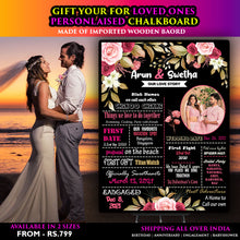 Load image into Gallery viewer, Snow Fair - Wedding Anniversary Customized Chalkboard / Milestone board gift for Husband Wife
