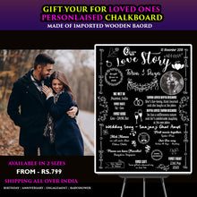 Load image into Gallery viewer, Snow Fair - Wedding Anniversary Customized Chalkboard / Milestone board gift for Husband Wife
