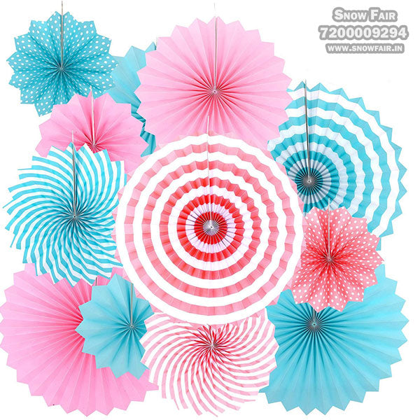 Paper fan decoration, paper fan wall decorations, paper fan decorations for birthday, fan decoration for birthday, colour paper fan decoration for birthday, colour paper fan decoration for anniversary, colour paper fan decoration for baby shower Express Delivery All Over India . Book Online At The   Best Discounted Offer Price, Budget Friendly, Elite Party Decors, Surprise Party Decors, Indoor And   Outdoor Party Decor