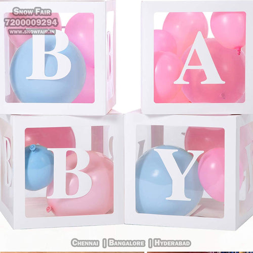 Transparent Balloon BABY BOX for Baby Shower Decorations and Kids Birthday party, Express Delivery All Over India . Book Online At The Best Discounted Offer Price, Budget Friendly, Elite Party Decors, Surprise Party Decors, Indoor And Outdoor Party Decor