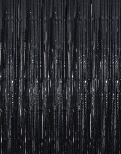 Metallic Black foil curtain, Metallic Foil Fringe, Metallic Foil Tinsel, Metallic Black foil curtain For Backdrop, Metallic Black foil curtain For Backdrop For Birthday, Anniversary ,metallic  backdrop for party, Express Delivery All Over India . Book Online at the   Best Discounted Offer Price, Budget Friendly, Elite Party Decors, Surprise Party Decors, Indoor and   Outdoor Party Decor