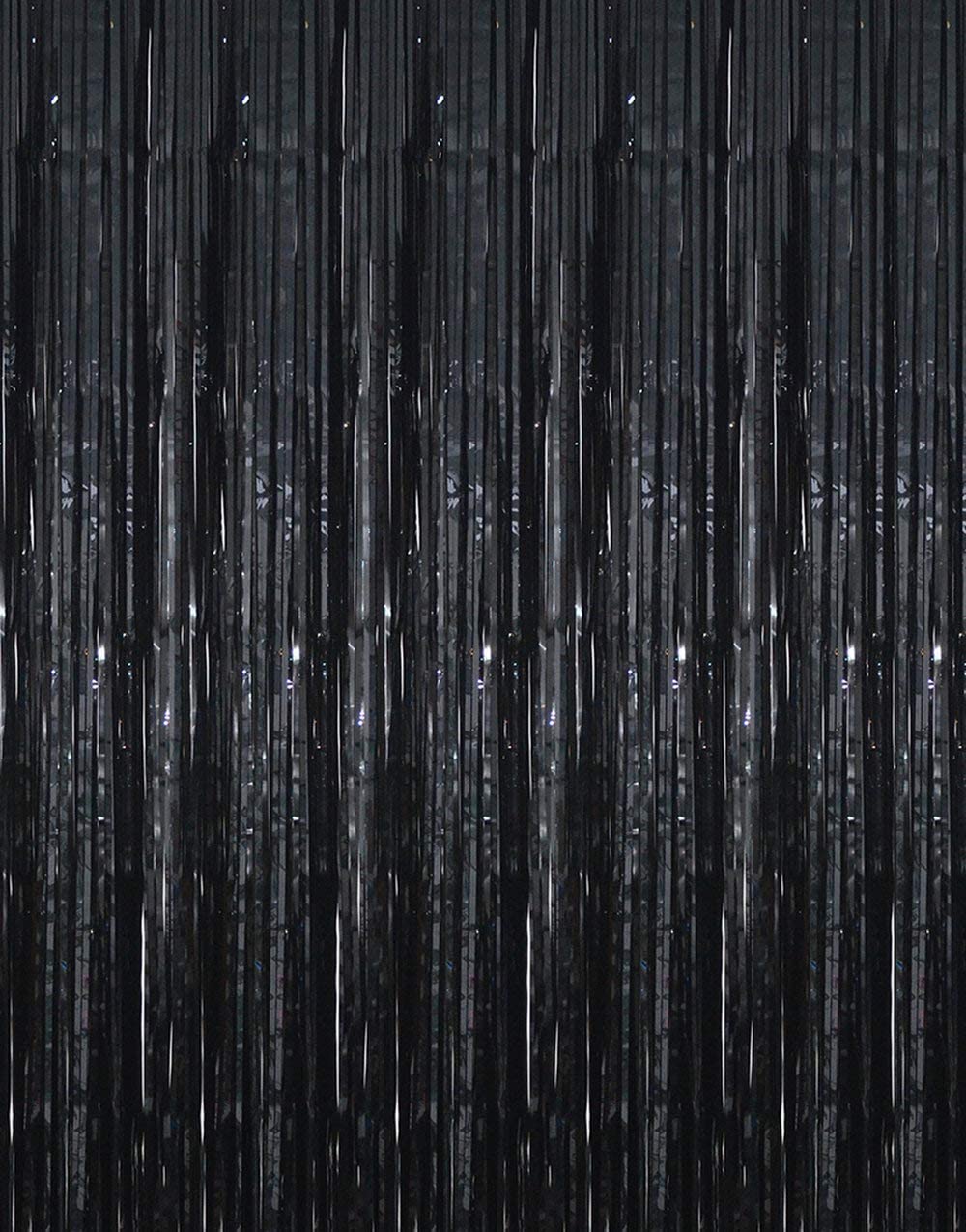 Metallic Black foil curtain, Metallic Foil Fringe, Metallic Foil Tinsel, Metallic Black foil curtain For Backdrop, Metallic Black foil curtain For Backdrop For Birthday, Anniversary ,metallic  backdrop for party, Express Delivery All Over India . Book Online at the   Best Discounted Offer Price, Budget Friendly, Elite Party Decors, Surprise Party Decors, Indoor and   Outdoor Party Decor
