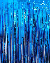 Load image into Gallery viewer, Metallic Blue foil curtain, Metallic Foil Fringe, Metallic Foil Tinsel, Metallic Blue foil curtain For Backdrop, Metallic Blue foil curtain For Backdrop For Birthday, Anniversary ,metallic  backdrop for party, Express Delivery All Over India . Book Online at the   Best Discounted Offer Price, Budget Friendly, Elite Party Decors, Surprise Party Decors, Indoor and   Outdoor Party Decor
