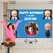 Load image into Gallery viewer, Snow fair premium Boss baby theme Backdrop banner for kids Birthday
