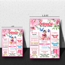 Load image into Gallery viewer, Celebrate your child&#39;s first birthday in style with our Butterfly Theme 1st Birthday Milestone Board.
