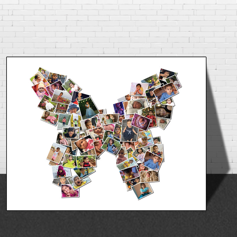 Snow Fair - Butterfly Theme Collage Board - For First Birthday - Made of Wooden MDF board