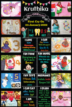 Load image into Gallery viewer, One Year - 12 Months Photo Collage Board  - For First Birthday - Cocomelon Theme - Made of Wooden MDF board
