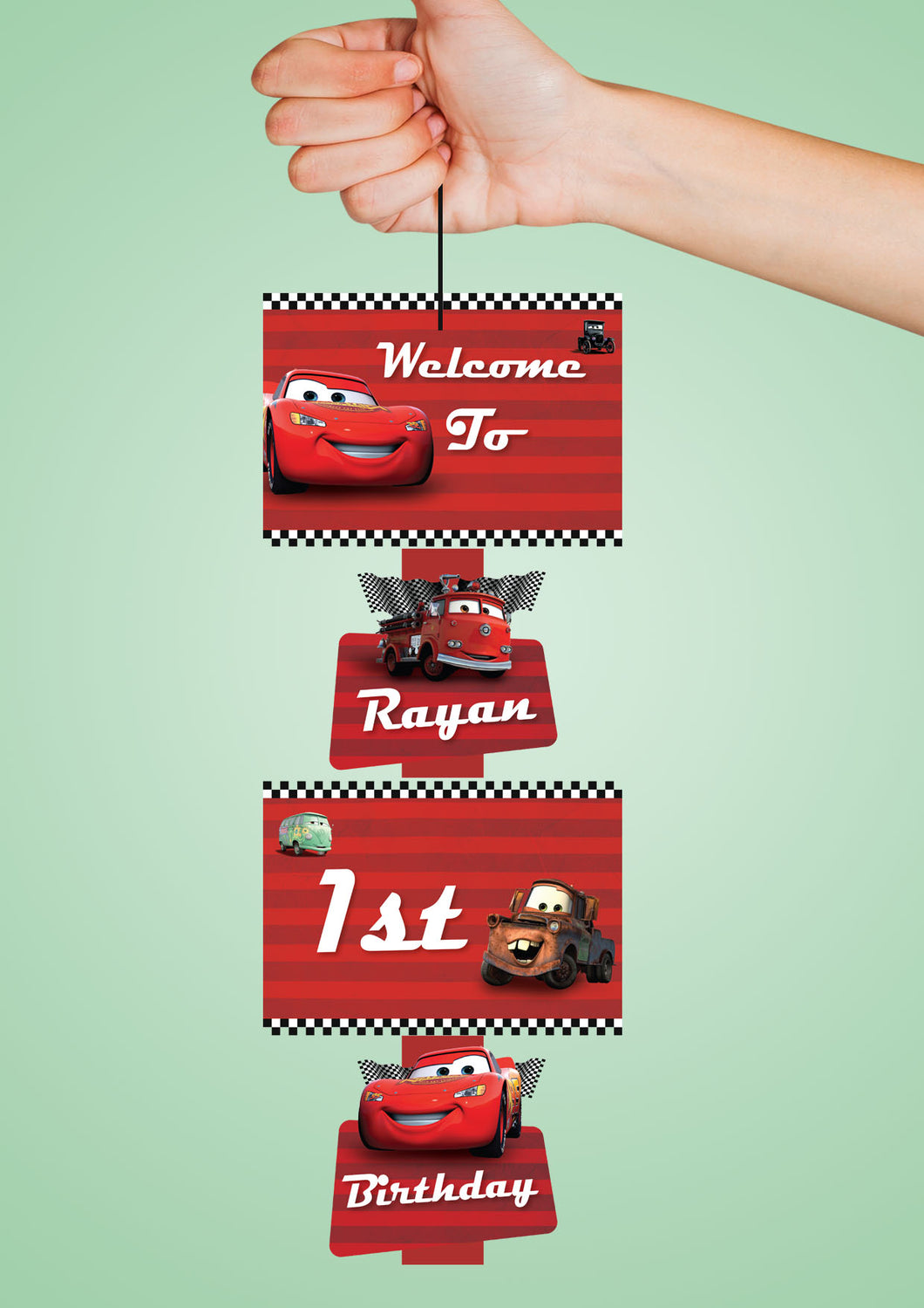 Cars Theme Birthday Welcome Banner