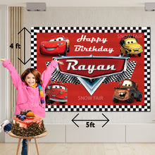 Load image into Gallery viewer, GET THE BEST OF Cars Theme 5*4 BIRTHDAY BACKDROP DECORATIONS AND HAPPY BITHRTHDAY BANNER AND THEME BANNERS ,1ST BIRTHDAY DECORATIONS SIMPLE BIRTHDAY DECORATIONS AT HOME ONLINE FROM OUR STORES. Blaze Cars Theme BACKDROP BANNERS.HAPPY BIRTHDAY BANNER ALL OVER INDIA
