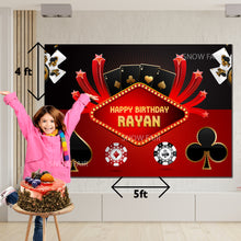 Load image into Gallery viewer, GET THE BEST OF Casino 5*4 BIRTHDAY BACKDROP DECORATIONS AND HAPPY BITHRTHDAY BANNER AND THEME BANNERS ,1ST BIRTHDAY DECORATIONS SIMPLE BIRTHDAY DECORATIONS AT HOME ONLINE FROM OUR STORES. Casino BACKDROP BANNERS.HAPPY BIRTHDAY BANNER ALL OVER INDIA.
