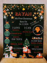 Load image into Gallery viewer, Snow Fair - Cat Birthday Customized Chalkboard / Milestone Board for Kids Birthday Party - Made of MDF Wooden Board
