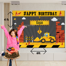 Load image into Gallery viewer, GET THE BEST OF Construction 6*4  BIRTHDAY BACKDROP DECORATIONS AND HAPPY BITHRTHDAY BANNER AND THEME BANNERS ,1ST BIRTHDAY DECORATIONS SIMPLE BIRTHDAY DECORATIONS AT HOME ONLINE FROM OUR STORES. Construction Theme BACKDROP BANNERS.HAPPY BIRTHDAY BANNER ALL OVER INDIA.
