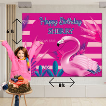 Load image into Gallery viewer, GET THE BEST OF Flamingo Theme 8*6  BIRTHDAY BACKDROP DECORATIONS AND HAPPY BITHRTHDAY BANNER AND THEME BANNERS ,1ST BIRTHDAY DECORATIONS SIMPLE BIRTHDAY DECORATIONS AT HOME ONLINE FROM OUR STORES Flamingo Theme BACKDROP BANNERS.HAPPY BIRTHDAY BANNER ALL OVER INDIA.
