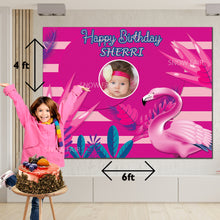 Load image into Gallery viewer, GET THE BEST OF Flamingo Theme 6*4  BIRTHDAY BACKDROP DECORATIONS AND HAPPY BITHRTHDAY BANNER AND THEME BANNERS ,1ST BIRTHDAY DECORATIONS SIMPLE BIRTHDAY DECORATIONS AT HOME ONLINE FROM OUR STORES Flamingo Theme BACKDROP BANNERS.HAPPY BIRTHDAY BANNER ALL OVER INDIA.
