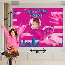Load image into Gallery viewer, GET THE BEST OF Flamingo Theme 8*6  BIRTHDAY BACKDROP DECORATIONS AND HAPPY BITHRTHDAY BANNER AND THEME BANNERS ,1ST BIRTHDAY DECORATIONS SIMPLE BIRTHDAY DECORATIONS AT HOME ONLINE FROM OUR STORES Flamingo Theme BACKDROP BANNERS.HAPPY BIRTHDAY BANNER ALL OVER INDIA.
