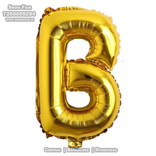 Load image into Gallery viewer, Snow fair premium  Gold Foil letter combo foil balloons customised , customised foil balloons for birthday, customised  Gold Foil letter combofoil balloons, customised letter foil balloons, customised  letter foil balloons, Gold Foil letter combocustomised foil balloons,foil balloons 16 inches, . Book online at the best discounted offer price, elite party decors, surprise party decors, indoor and outdoor party decor
