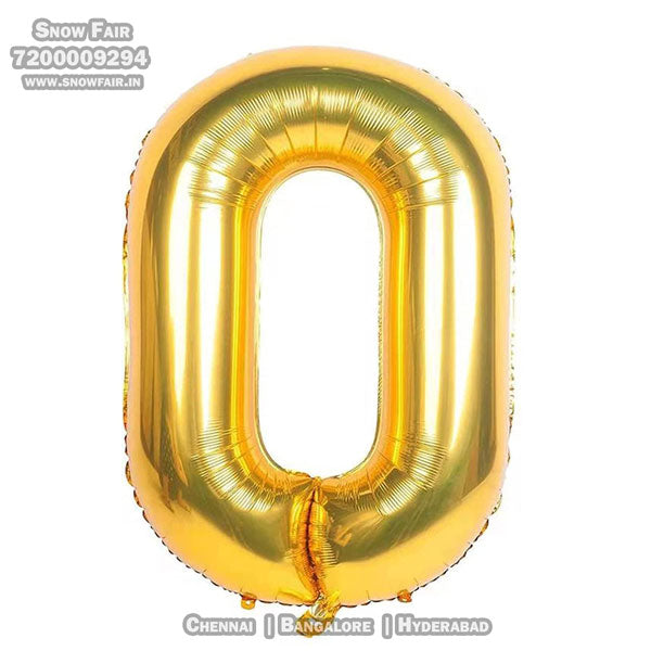 Snow Fair -16 Inches Gold Color Foil Number Balloons for Birthday Party Decoration.