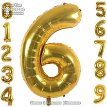 Load image into Gallery viewer, Snow Fair -16 Inches Gold Color Foil Number Balloons for Birthday Party Decoration.
