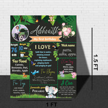 Load image into Gallery viewer, Snow Fair  - Jungle Theme Customized Chalkboard / Milestone Board for Kids Birthday Party - Made of MDF Wooden Board
