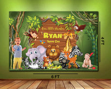 Load image into Gallery viewer, Snow Fair Premium Jungle Theme Backdrop Banners For Kids Birthday
