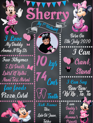 Minnie Mouse Theme Chalkboard for Kid's Birthday Party - Shop Online in India