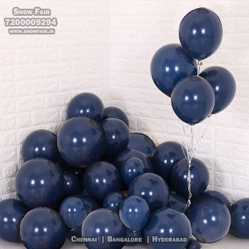 Premium Metallic Dark blue Balloons for Birthday party and all occasions. Express delivery all over india . Book online at the best discounted offer price. Dark blue balloon decoration for birthday ,Dark blue balloon decoration , Dark blue metallic balloons , Dark blue balloon decoration,budget friendly, elite party decors, surprise party decors, indoor and outdoor party decor