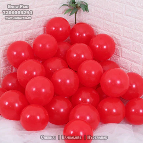 Premium Metallic Red Balloons for Birthday party and all occasions. Express delivery all over india . Book online at the best discounted offer price. Red balloon decoration for birthday ,Red balloon decoration ,Red metallic balloons ,Red  balloon decoration,, budget friendly, elite party decors, surprise party decors, indoor and outdoor party decor