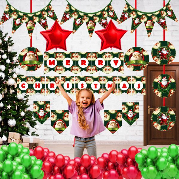 Retro Santa Theme Christmas Party Combo Kit