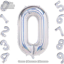 Load image into Gallery viewer, Snow fair premium Number foil balloons  Silver , foil balloons for birthday, number foil balloons Silver ,letter foil balloons, Express delivery all over india Book online at the best discounted offer price, budget friendly, elite party decors, surprise party decors, indoor and outdoor party decor
