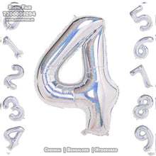 Load image into Gallery viewer, Snow Fair- 16 Inches Silver Color Foil Number Balloons for Birthday Party Decoration.
