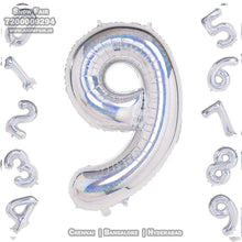 Load image into Gallery viewer, Snow Fair- 16 Inches Silver Color Foil Number Balloons for Birthday Party Decoration.
