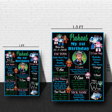Load image into Gallery viewer, Get ready to make your child&#39;s birthday unforgettable with our Robocar Poli Theme Milestone Board. This unique board is perfect for capturing precious moments during the celebration
