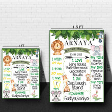 Load image into Gallery viewer, Wow Your Little Ones: MDF Wooden Board Milestone Jungle Theme chalkboard available in india
