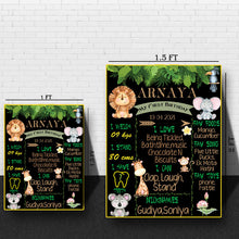 Load image into Gallery viewer, Creative Jungle Theme Board, Kids Milestone Tracker, Chalkboard Fun
