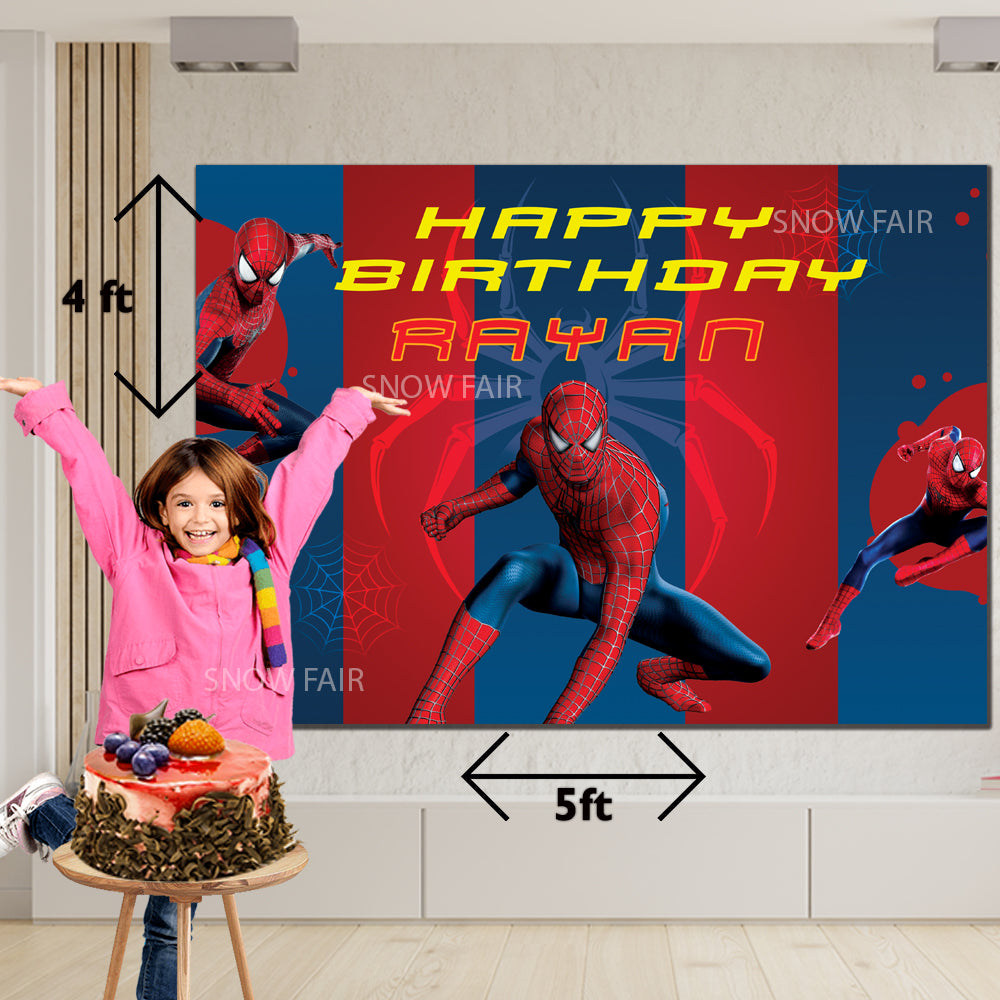 GET THE BEST Spiderman 5*4  BIRTHDAY BACKDROP DECORATIONS AND HAPPY BITHRTHDAY BANNER AND THEME BANNERS ,1ST BIRTHDAY DECORATIONS SIMPLE BIRTHDAY DECORATIONS AT HOME ONLINE FROM OUR STORES  Spiderman BACKDROP BANNERS.HAPPY BIRTHDAY BANNER ALL OVER INDIA.