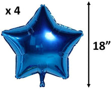 Load image into Gallery viewer, Snow Fair- Star Shaped Foil Balloons-18 Inches-Blue Color-Pack of 5
