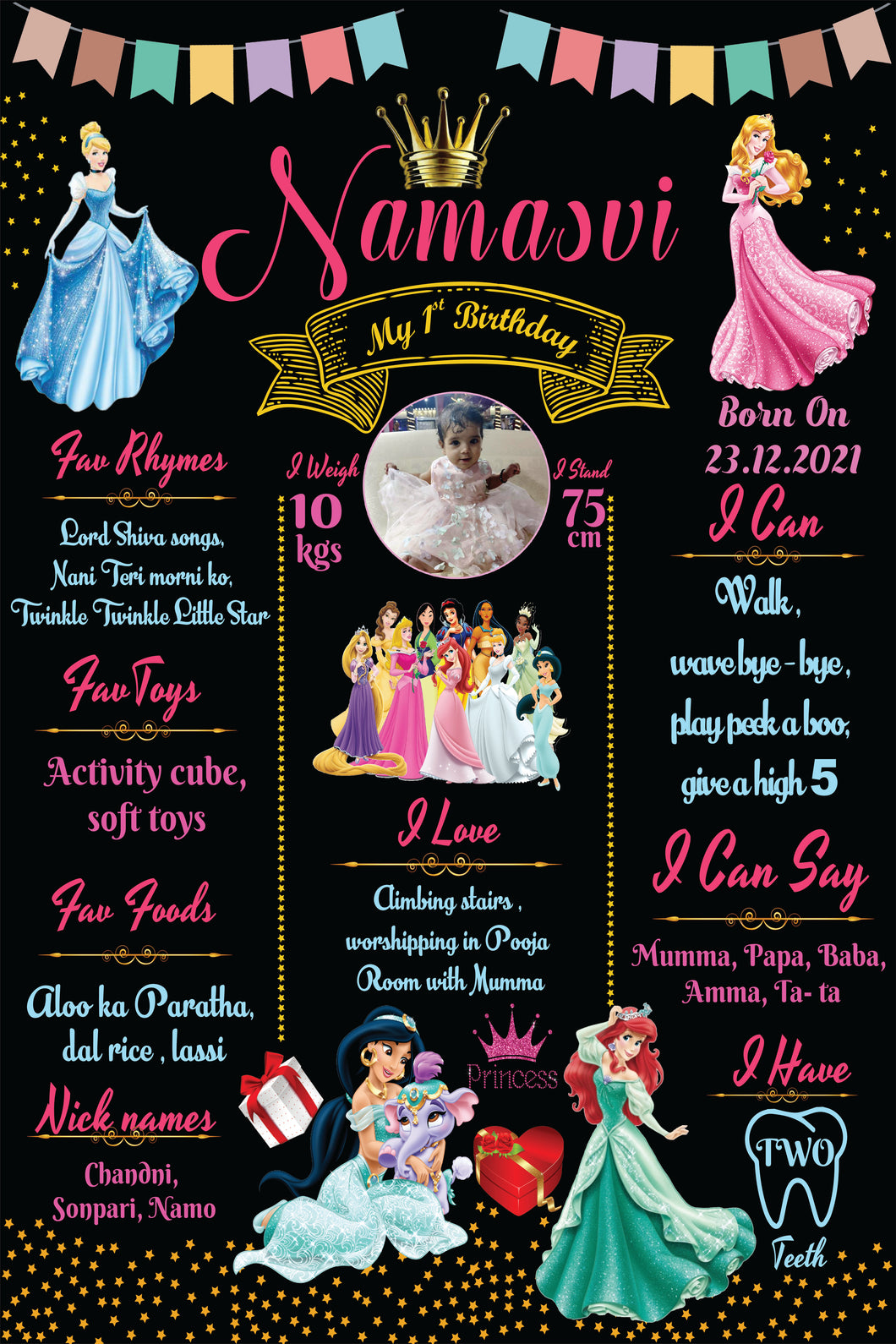 Picture-Perfect Memories: disney princess Theme First Birthday Chalkboard Online